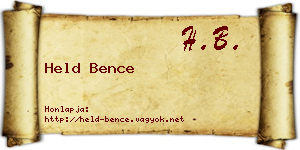 Held Bence névjegykártya